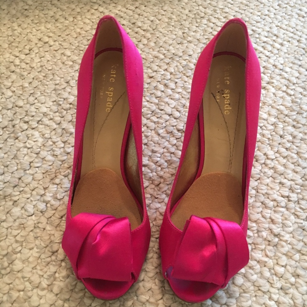 Kate Spade Hot Pink Satin Heels
