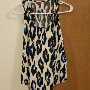 Animal print leopard cheetah blue black white tank
