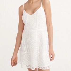 A&F white lace skater dress