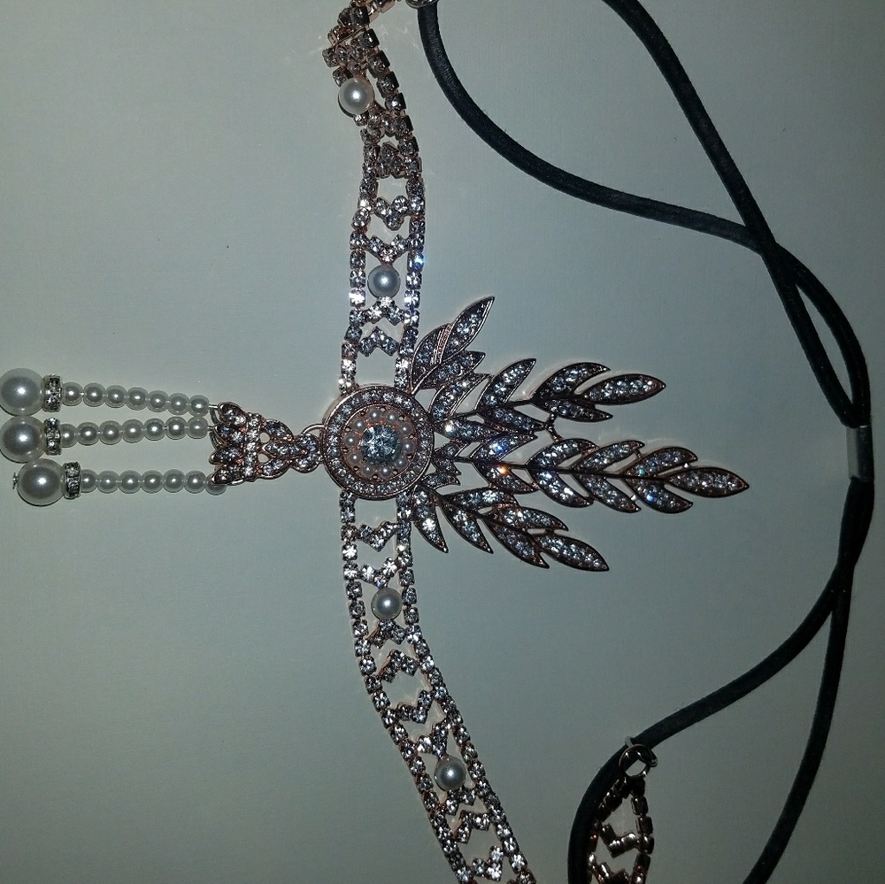 Rose Gold flapper head dress