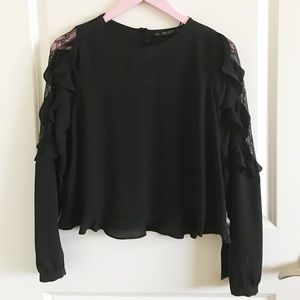 Zara Lace & Chiffon Top