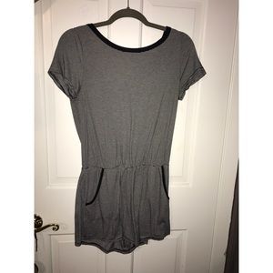Black and White Striped Romper