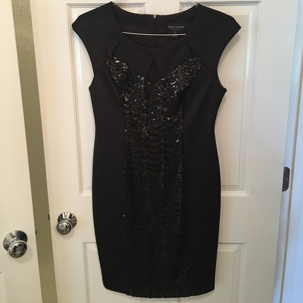 NWOT black dress with sequins