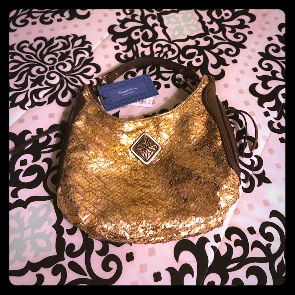 Gold Simply Vera By Vera Wang Purse NWT.