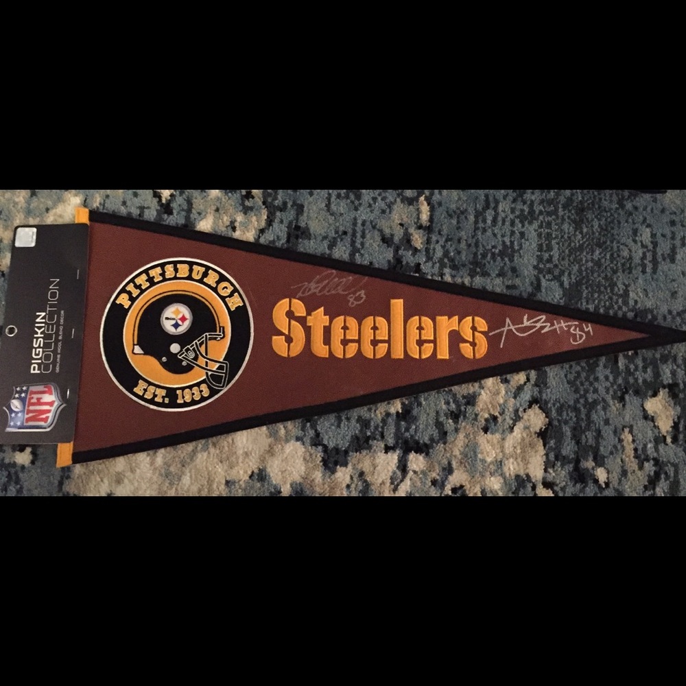 Authentic Autographed Pittsburgh Steelers Pennant