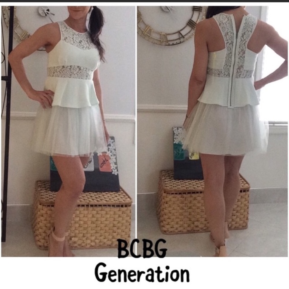 BCBG Lace Racerback TuTu Cocktail 👗 Dress
