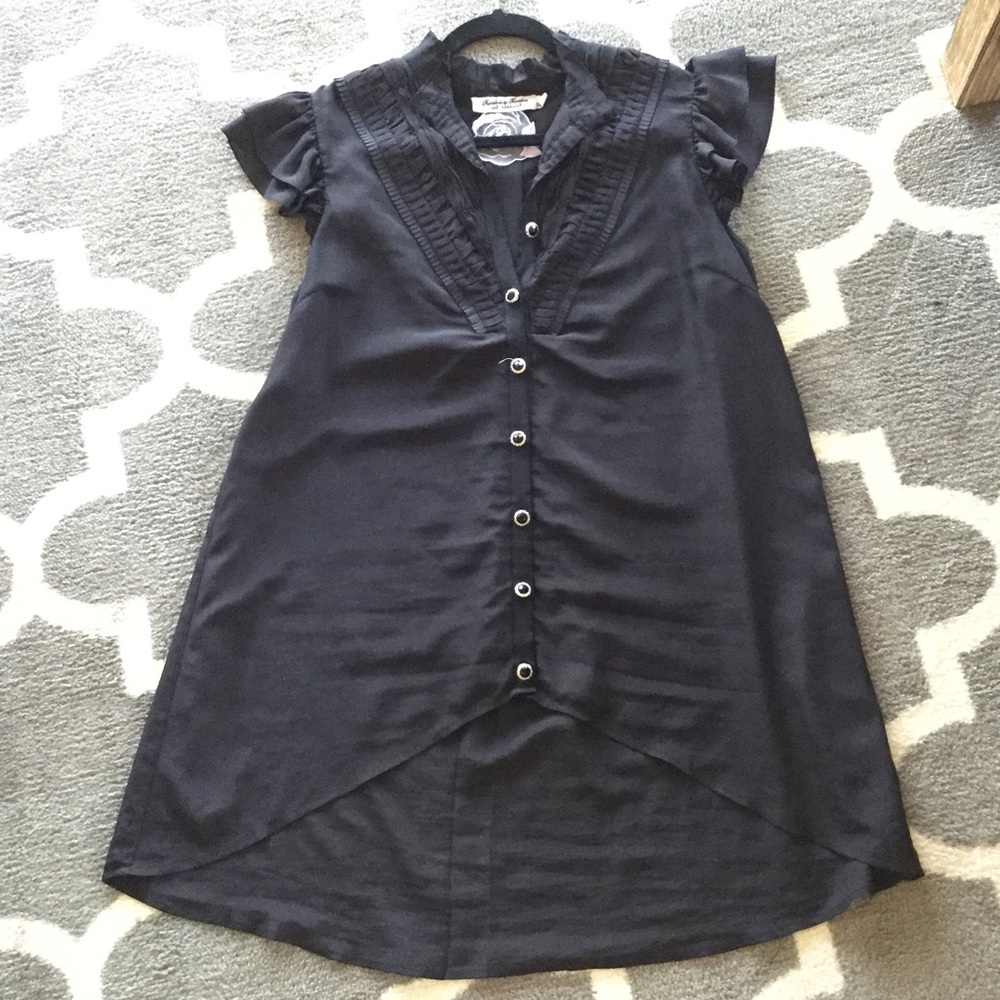 Black button up Victorian fashion shirt