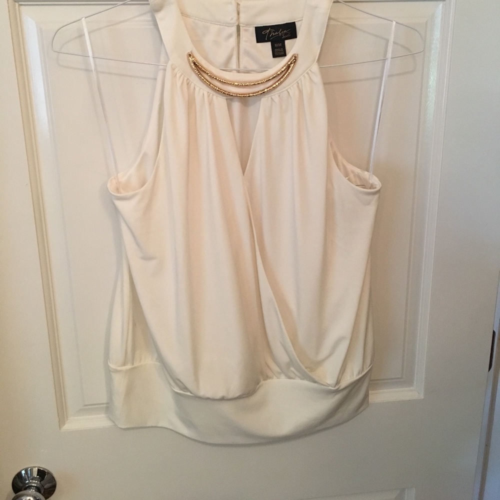Cute cream blouse with gold accent