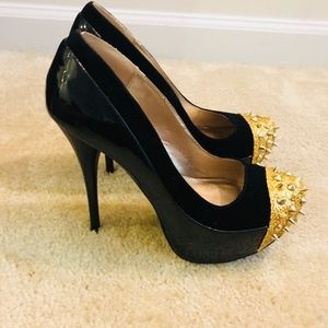 Stiletto Heels with Gold Spiking at the front