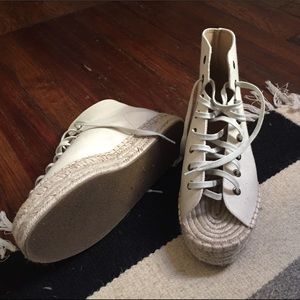 White canvas espadrilles