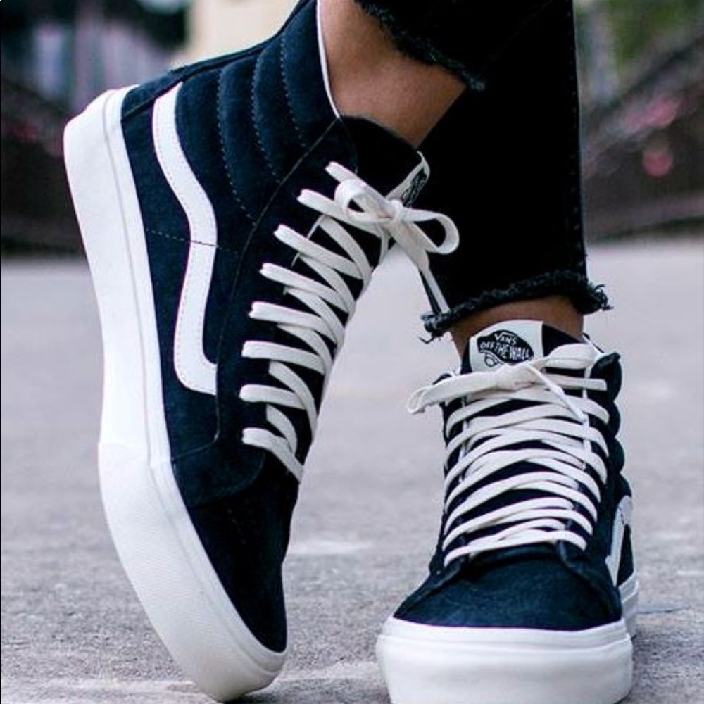 Vans high top dark blue