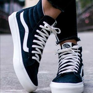 Vans high top dark blue
