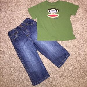Tori Spelling Adjustable Jeans with Paul Frank Top