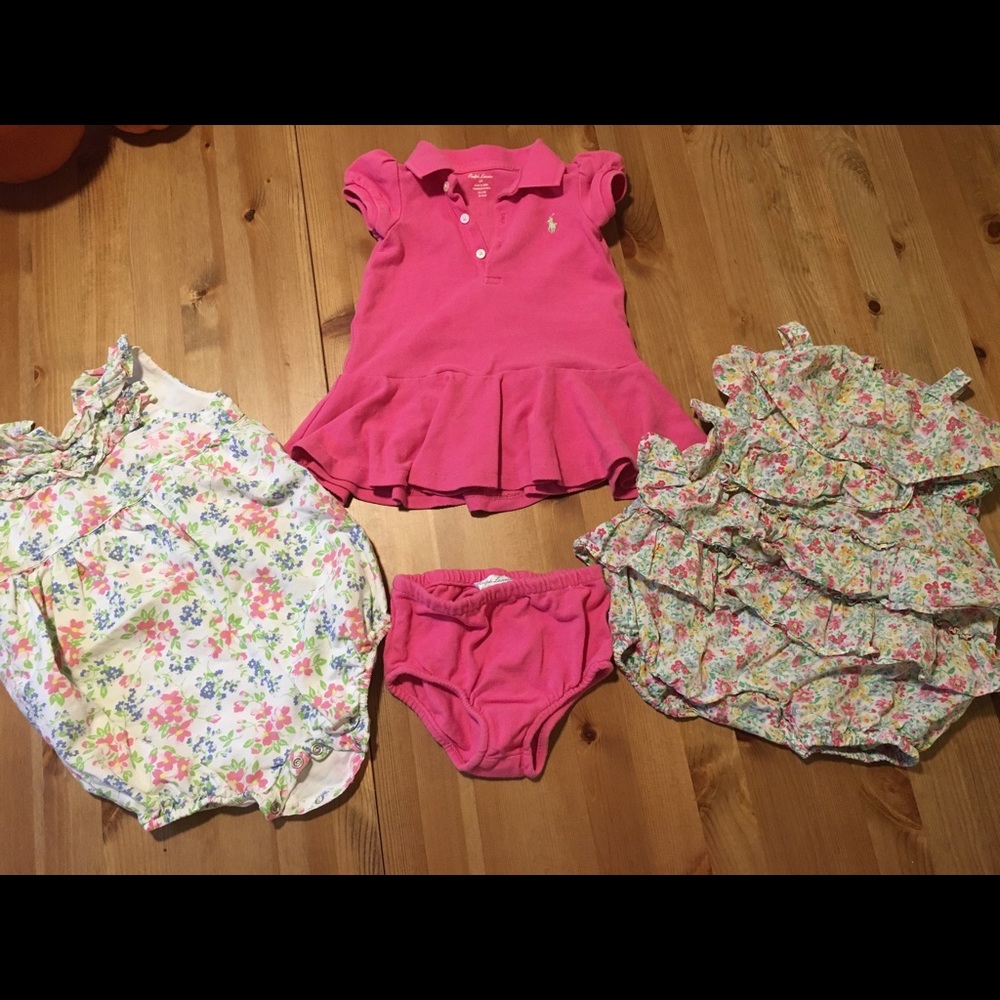 Ralph Lauren. Lot of 3 Baby Girl 6mth /9 mth dress