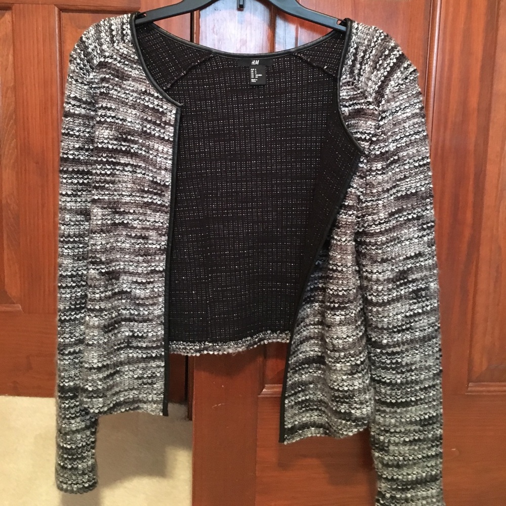 H&M tweed blazer women's work top professional S