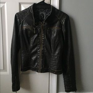 G BY GUESS Leather Chocolate Jacket