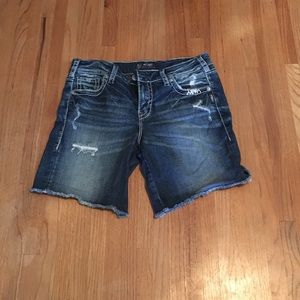Silver Boyfriend Cut Shorts