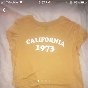 California 1973 yellow t-shirt