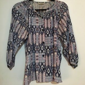 Tucker Silk Peasant Blouse
