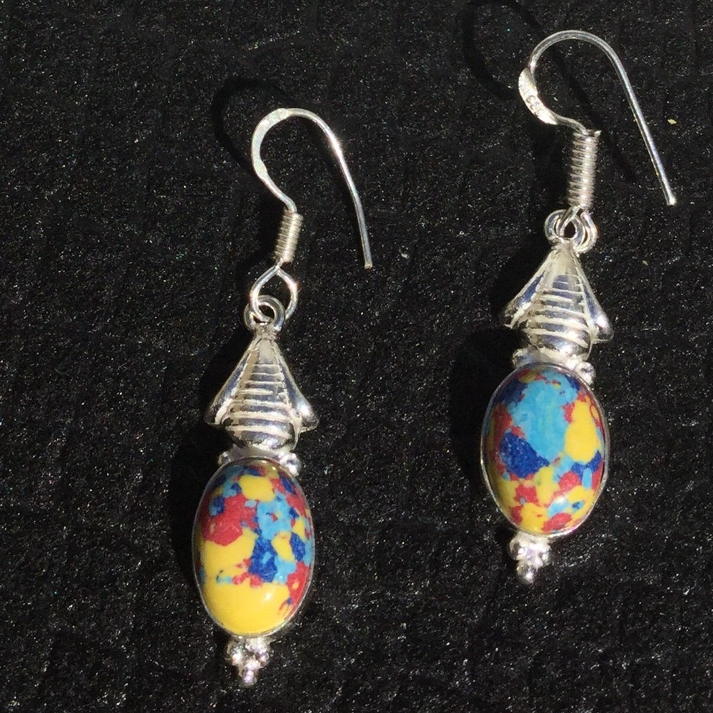 ⚜️Rainbow Mosaic Jasper Earrings-2⚜️