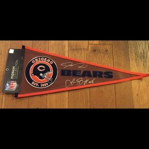 Authentic Autographed Chicago Bears Pennant