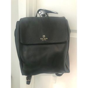 Kate Spade black leather travel back pack