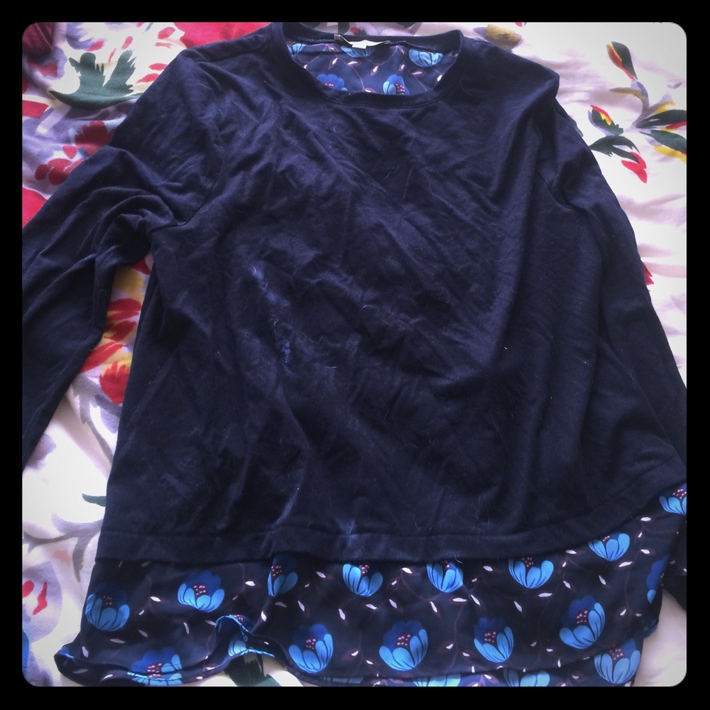 Loft mixed media swing sweater