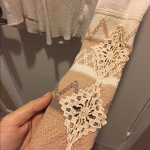 Free People thermal sleeve knit top