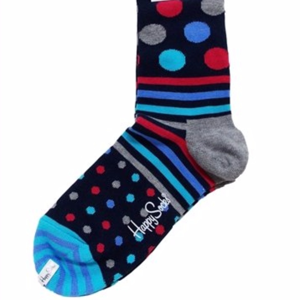 Happy Socks Stripe Dot Combed Cotton Sock