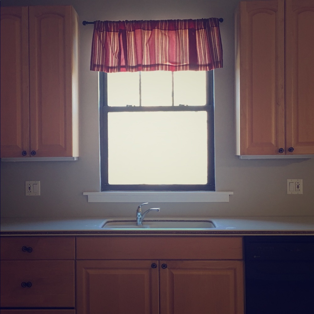 Red and Gold Valance Pair