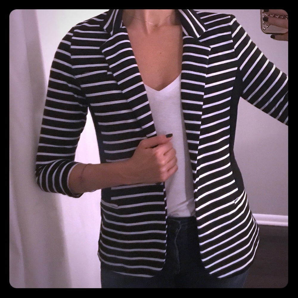 Black/Why Striped Blazer.