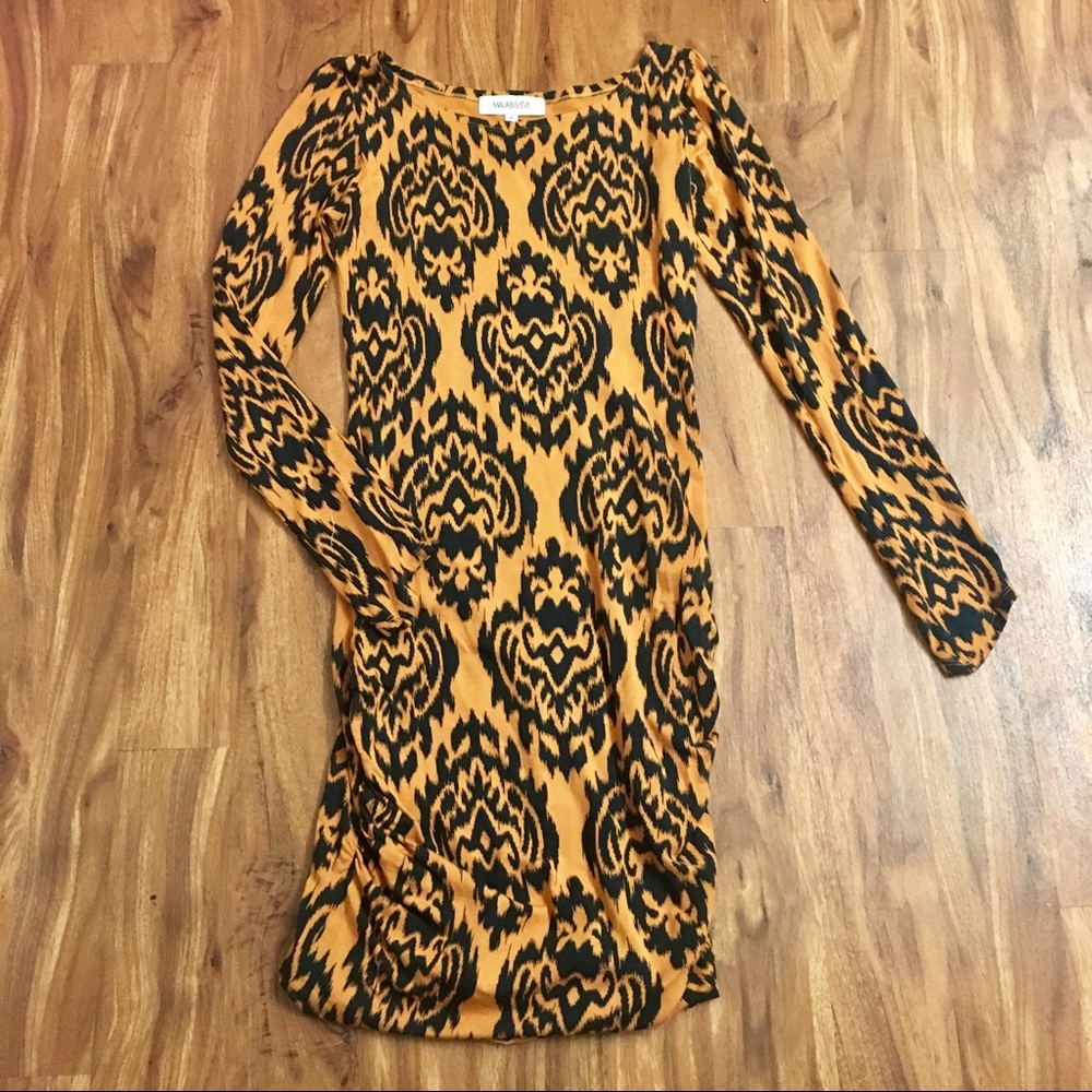 HOST PICK Maurie & Eve Ikat Dress Gold Black - Picture 1 of 3