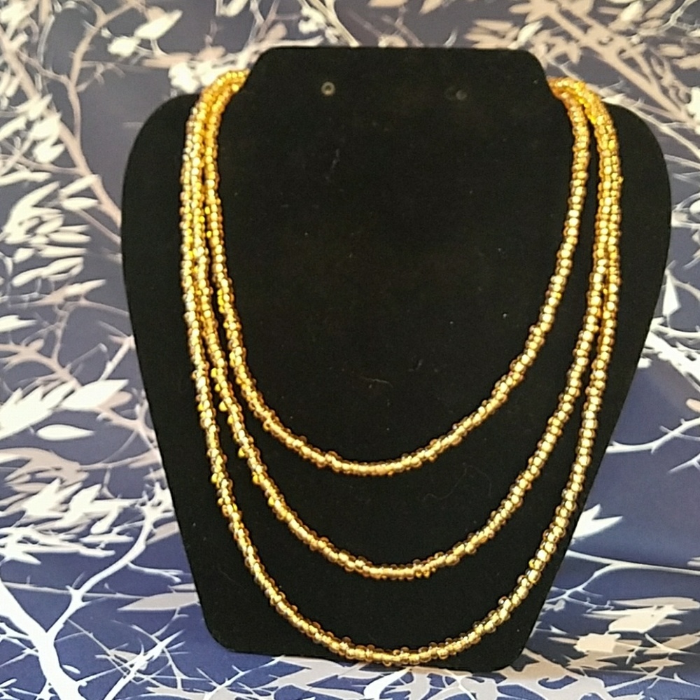 "Goldenrod" Triple Strand Necklace