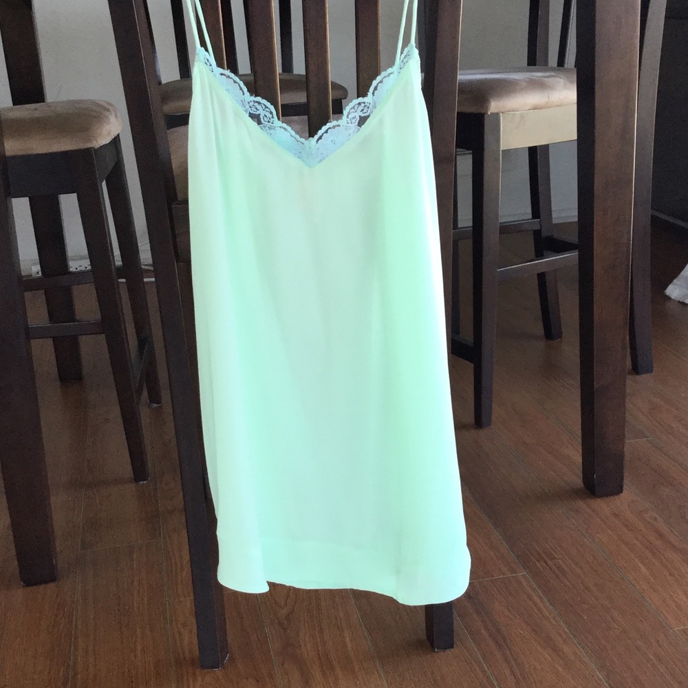 Light green ruffle cami shirt