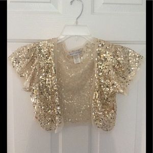 Gold Sequin Bolero Shrug Jacket