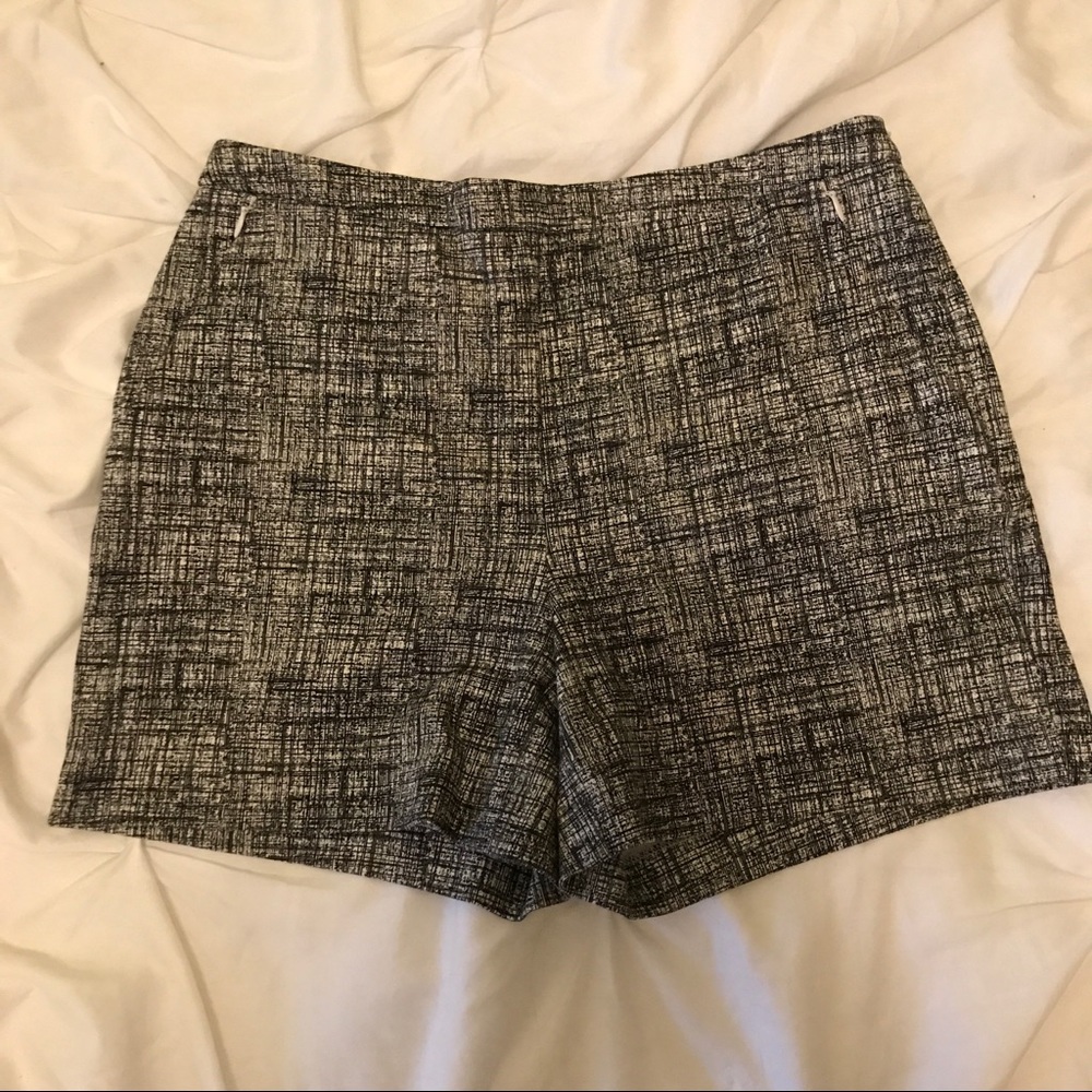Black and White High Rise Shorts