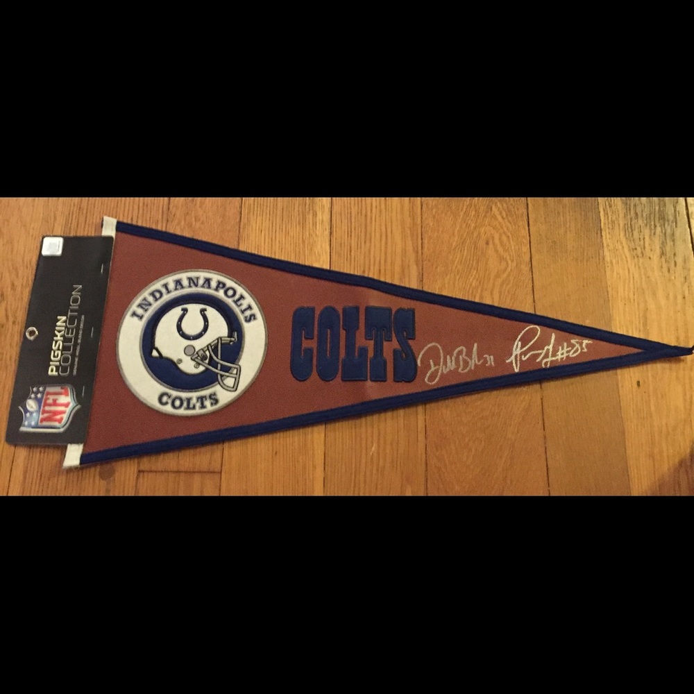 Authentic Autographed Indianapolis Colts Pennant