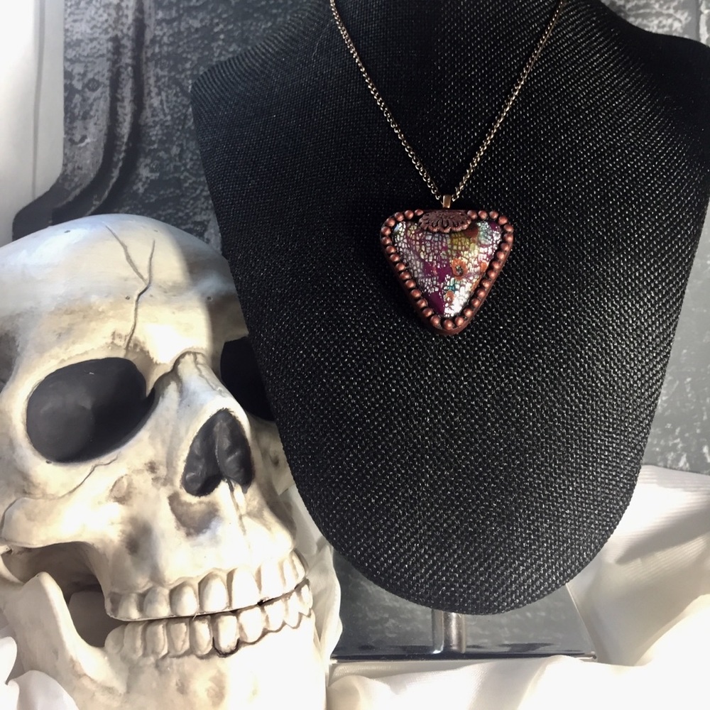 Abstract art pendant necklace