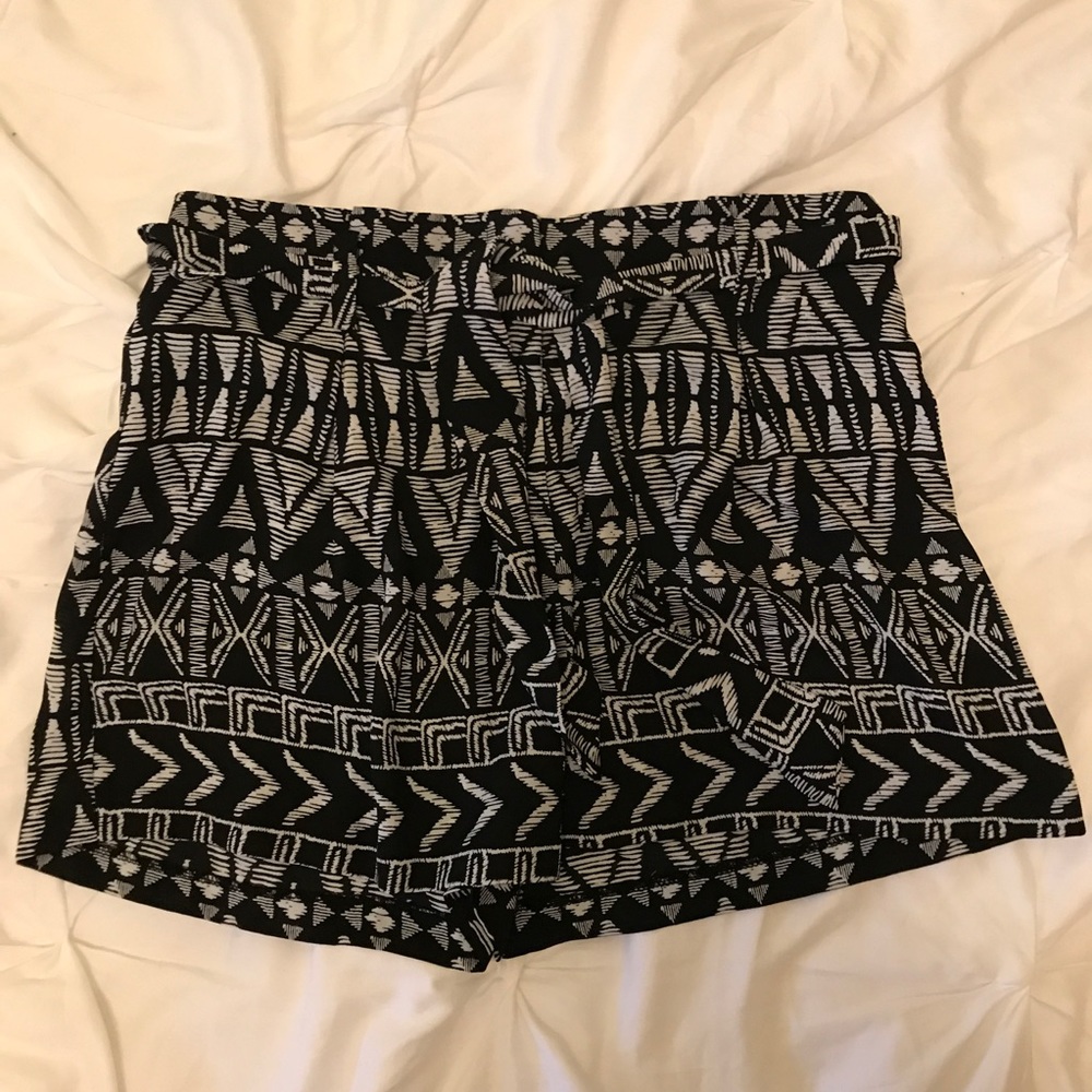 Black and White Print Shorts