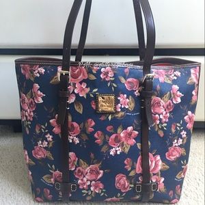 Authentic Dooney & Bourke Cabbage Rose floral tote