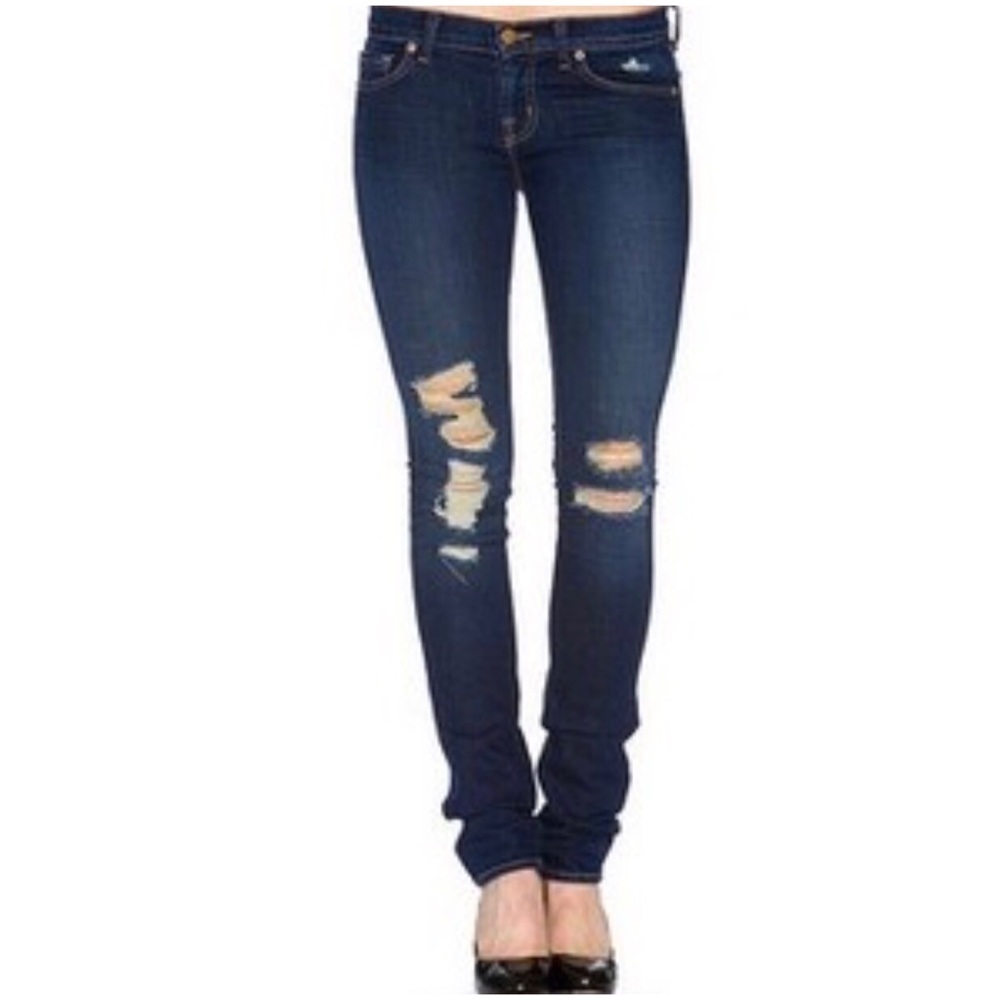 J BRAND Torn DKV distressed stretch skinny jeans