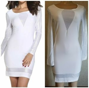 Simple white dress new size M strech.