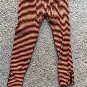 Orange and Black Stripe Leggings