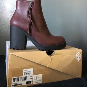 Call It Spring Burgundy Booties Size 6.5