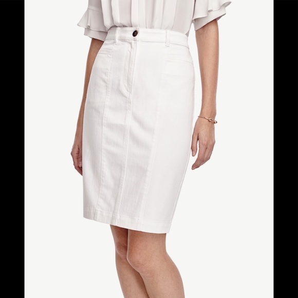 Ann Taylor Dresses & Skirts - New Ann Taylor white denim skirt