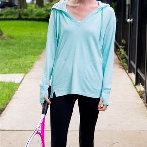 Athleta No Rush Hoodie Light Blue