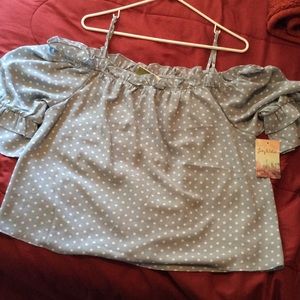 Open shoulder blouse