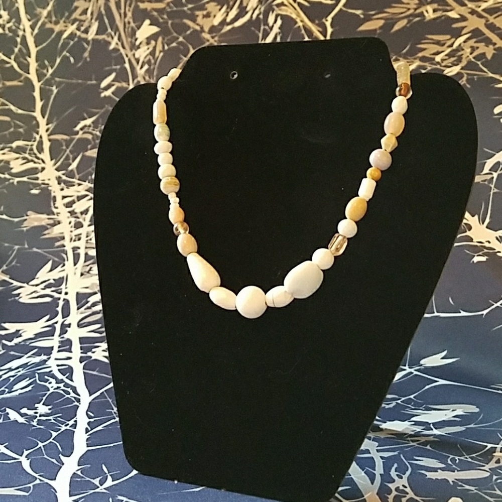 "The Neutral" Glass Bead Necklace/Choker