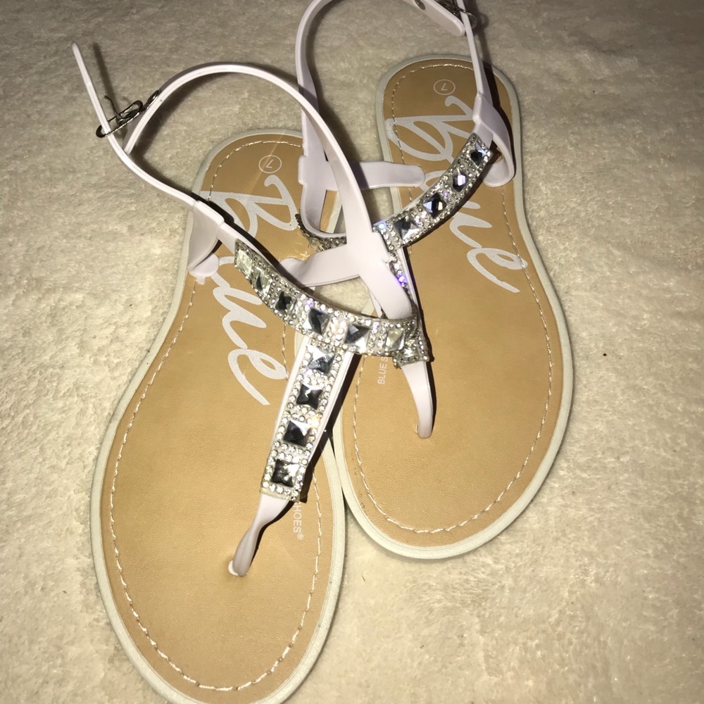 Bejeweled White Sandals