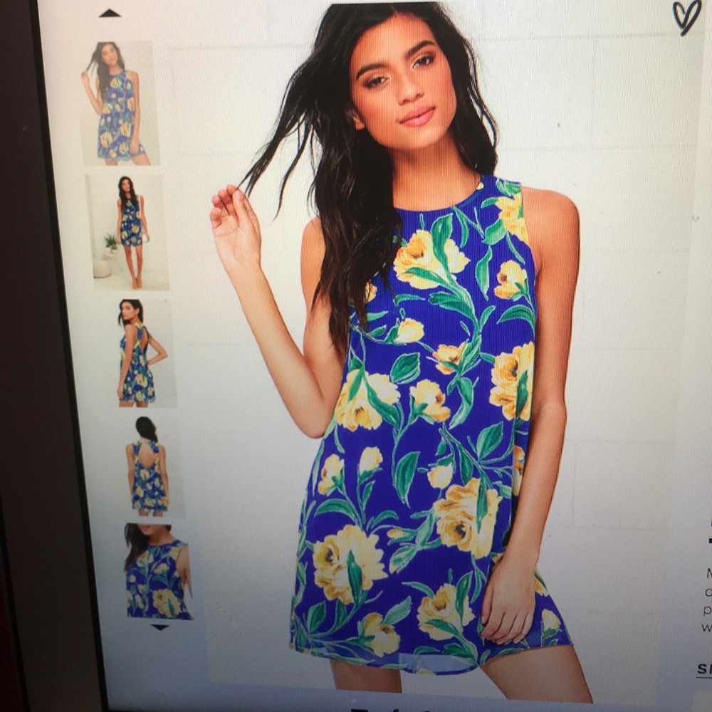Bloom and Board Blue Floral Print Dress